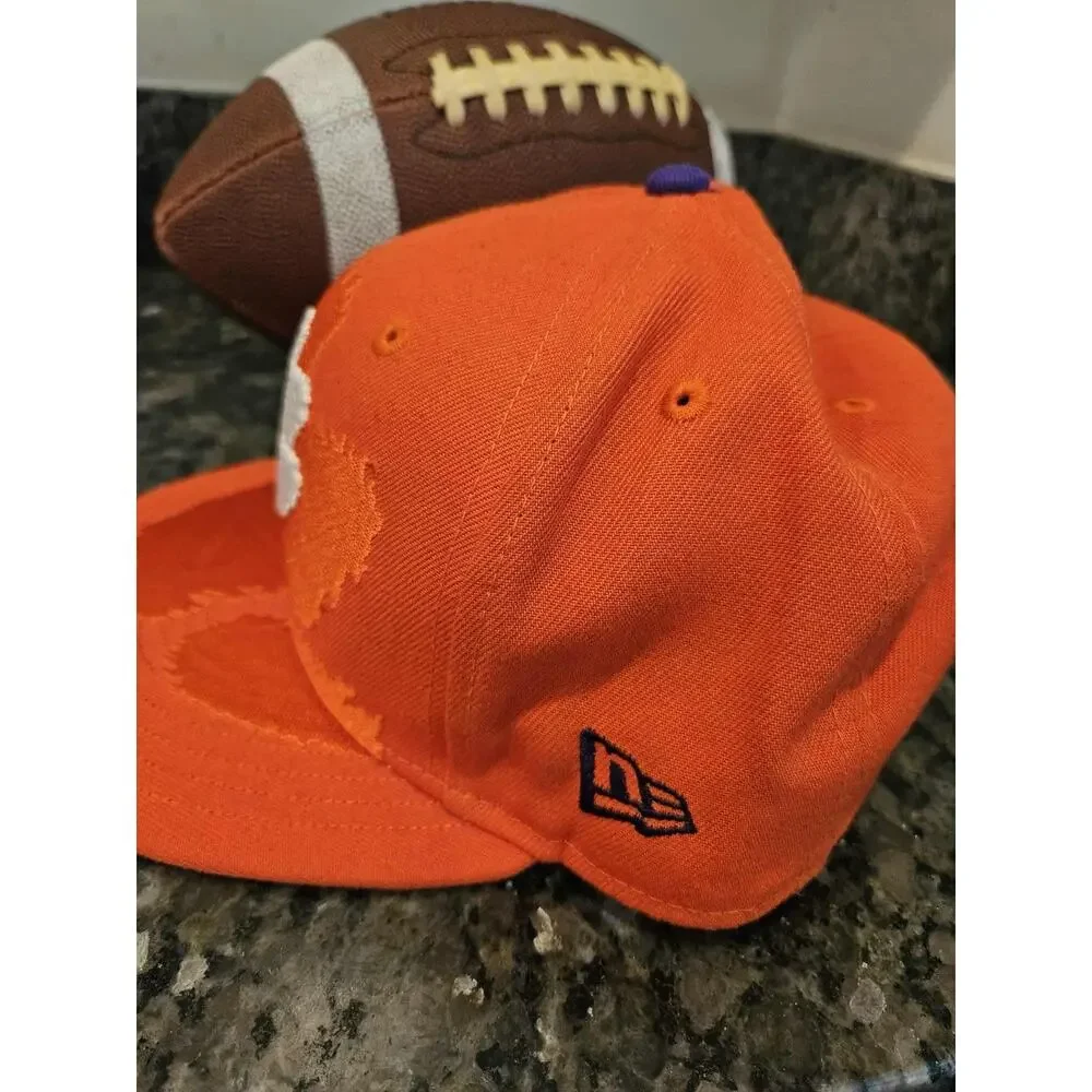RARE New Era Clemson Tigers Snapback Hat Mens OS‎ Orange Plain Logo NCAA 9Fifty
